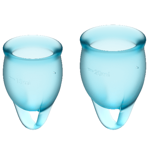 Tazza mestruale satisfyer 15 + 20ml Azzurro