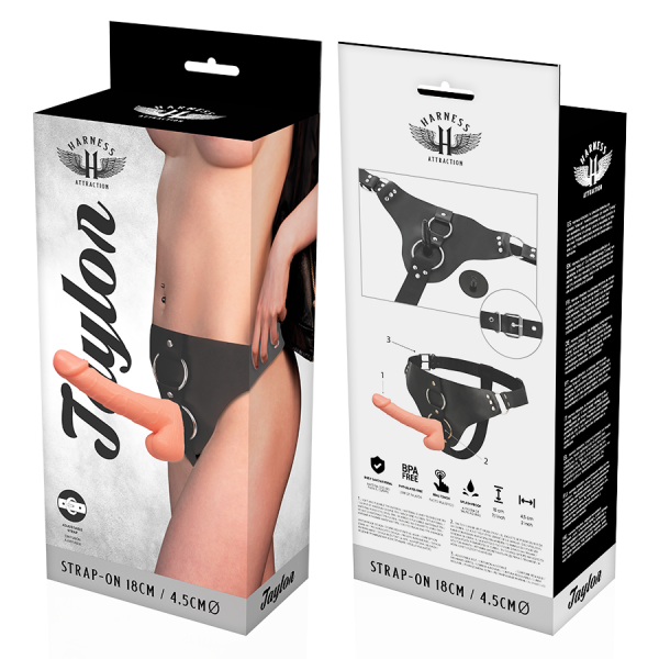 Strapon imbracatura con pene realistico 18 x 4,5 cm