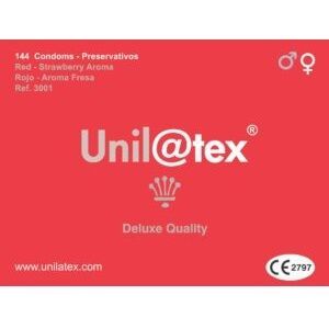 Profilattici al gusto di fragola Unilatex 144 pezzi