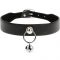 Collana in pelle vegana accessorio donna sonaglio/cerchio