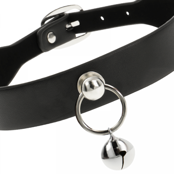 Collana in pelle vegana accessorio donna sonaglio/cerchio