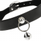 Collana in pelle vegana accessorio donna sonaglio/cerchio