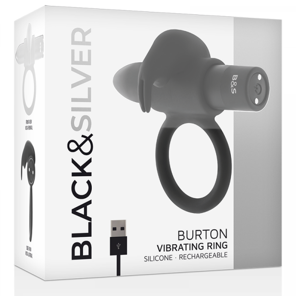 Anello vibrante nero in silicone medico