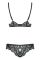 Laluna Completo intimo in tessuto glitterato e pizzo nero 2 pz