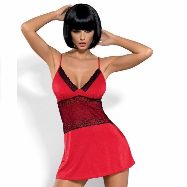 Lamia chemise e perizoma rosso