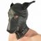Maschera testa di cane in finta pelle con aperture