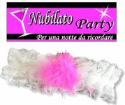 Giarrettiera con marabou pink portafortuna sexy
