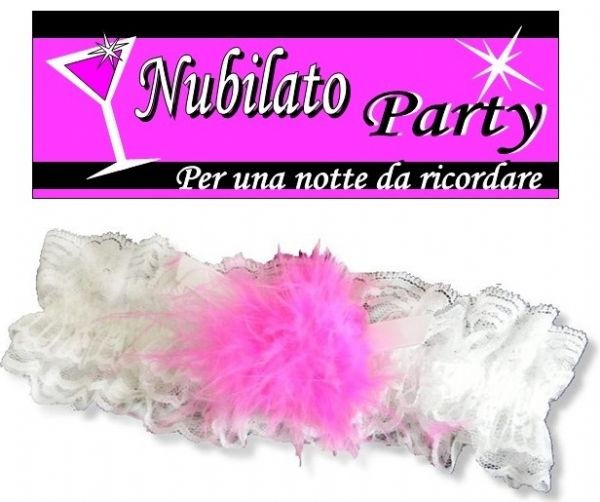 Giarrettiera con marabou pink portafortuna sexy