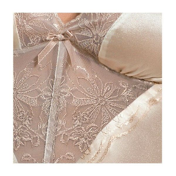 Passion Lotus chemise & thong in raso lucido