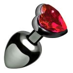 Plug anale a forma di cuore color rosso