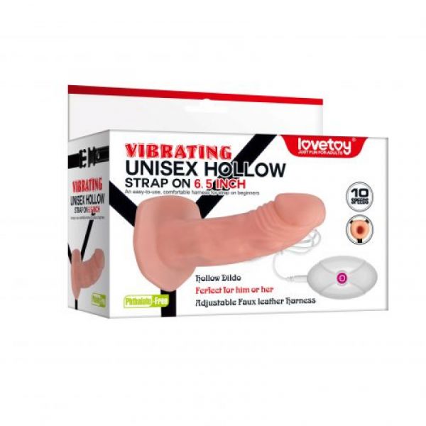 Vibratore StrapOn Hollow con imbracatura regolabile