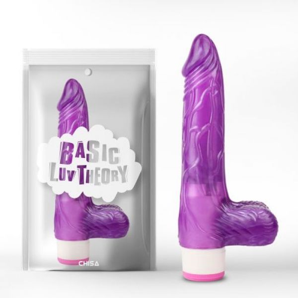 Vibratore viola con testicoli Luv Pleaser