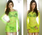Chemise in pizzo a maniche lunghe