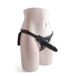 Dildo nero indossabile per donna con cintura regolabile