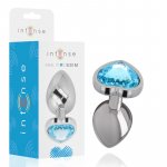 Plug anale metallo alluminio cuore N blu taglia M