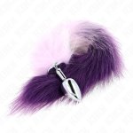Plug anale S con coda sintetica viola da 40 cm