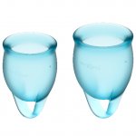 Tazza mestruale satisfyer 15 + 20ml Azzurro