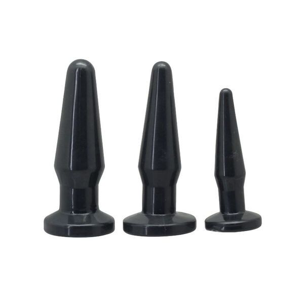Kit di 3 Anal Plug di colore nero