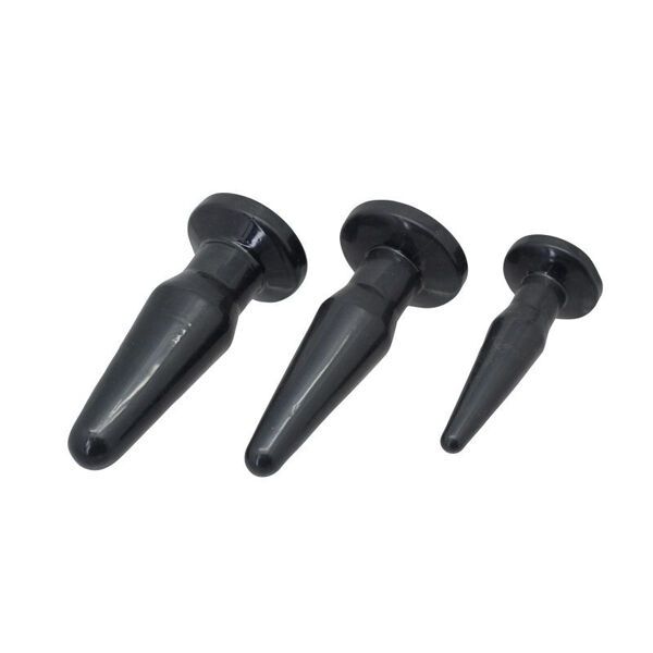 Kit di 3 Anal Plug di colore nero