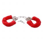 Manette con chiavi in pelliccia rosso