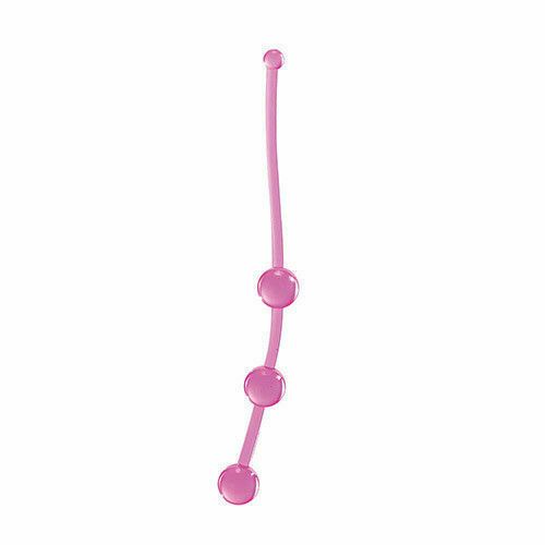 Fallo anale rosa con 3 sfere stimolanti