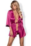 SATINIA SEXY VESTAGLIA E TANGA ROSA