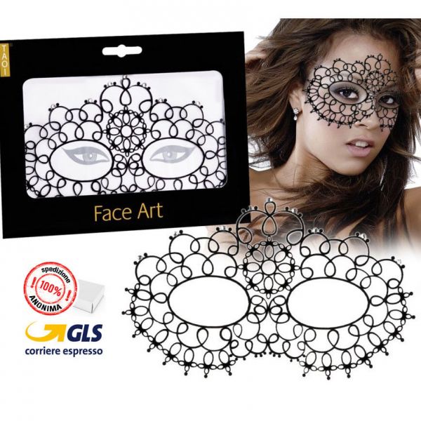 MASCHERA NERA PER DONNA CON STRASS