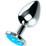 Spina anale in metallo con cristallo Blu