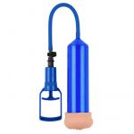 Sviluppatore a pompa con masturbatore blu