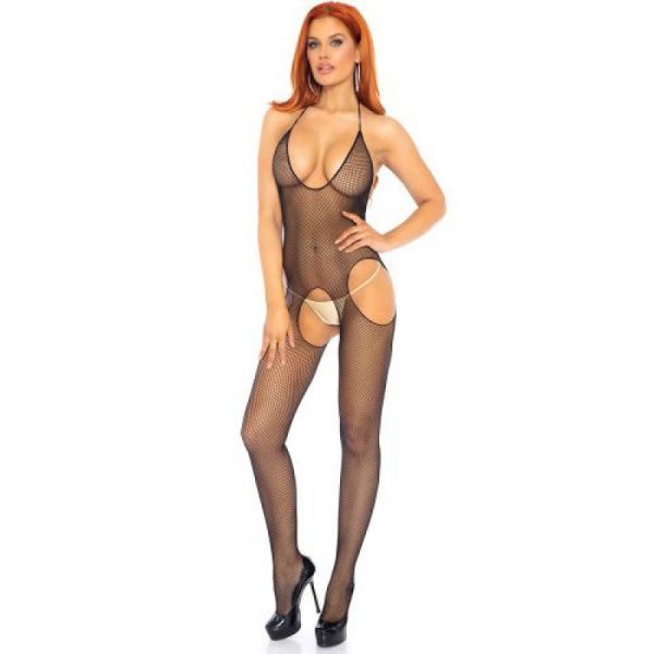 TUTA SEXY APERTA SUSPENDER NERA