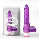 Vibratore viola con testicoli Luv Pleaser
